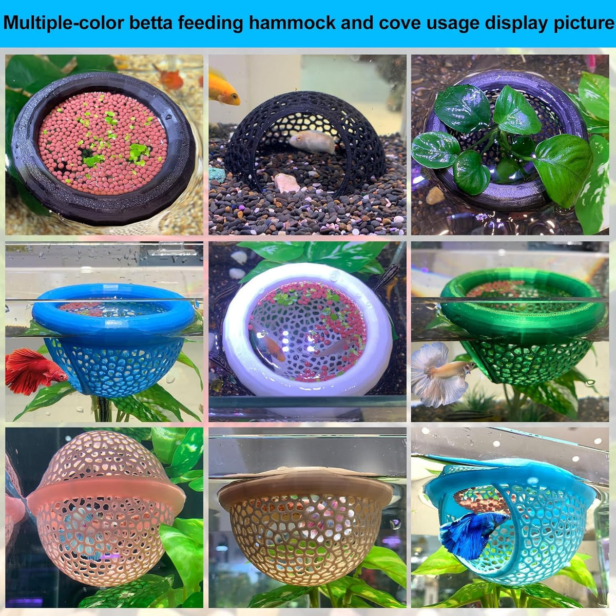 White Floating Betta Fish Hammock Bed and Hide Cave Z5178