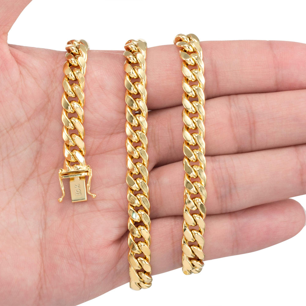 10K Yellow Gold Cuban Link Chain Necklace S85896