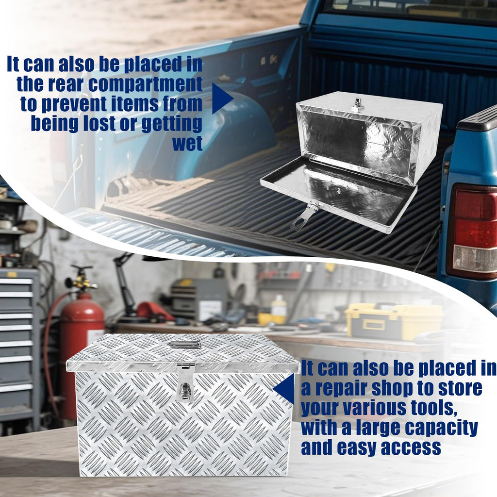 16 Inch Aluminum Waterproof Truck Bed Toolbox with Lock and Keys N503