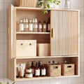 Bathroom Storage Wall Cabinet with Adjustable Wood Shelf & Doors K45330