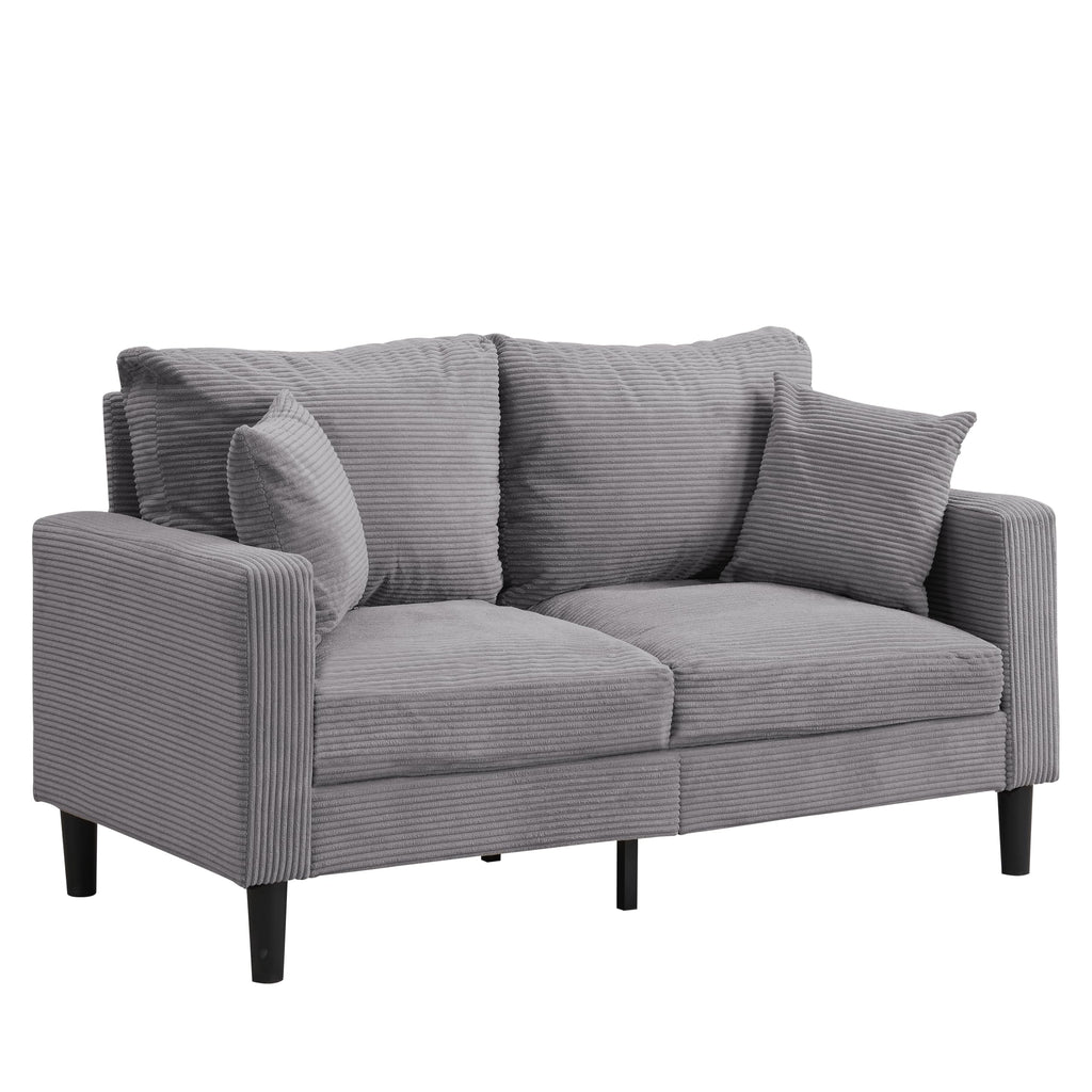 Light Gray Upholstered 2 Seat Loveseat Sofa O21629