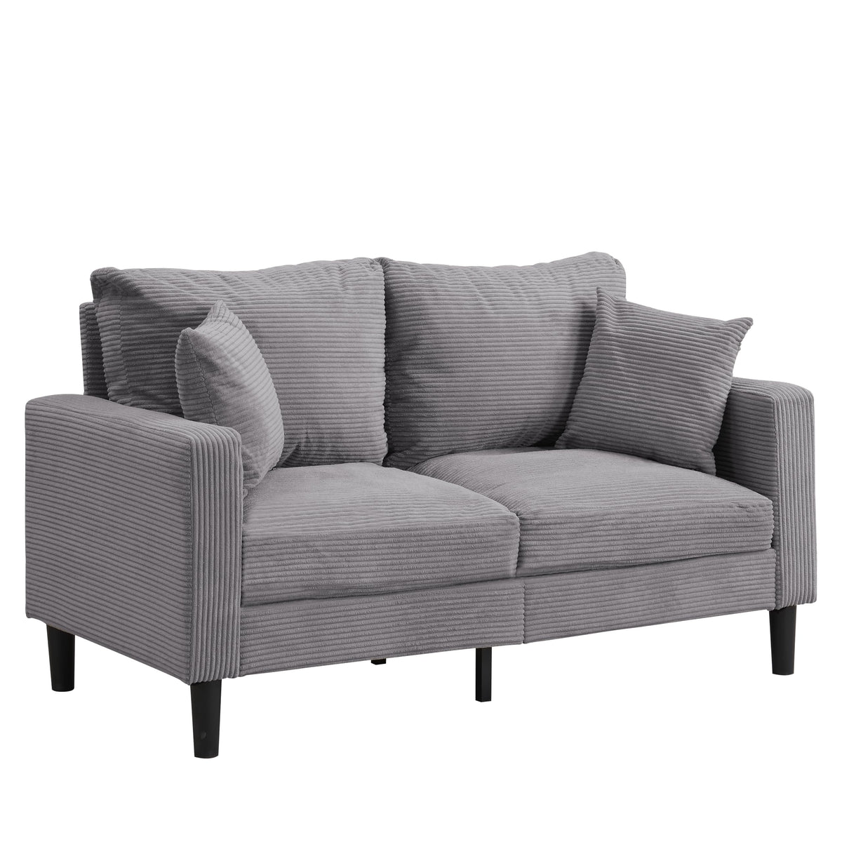 Light Gray Upholstered 2 Seat Loveseat Sofa O21629