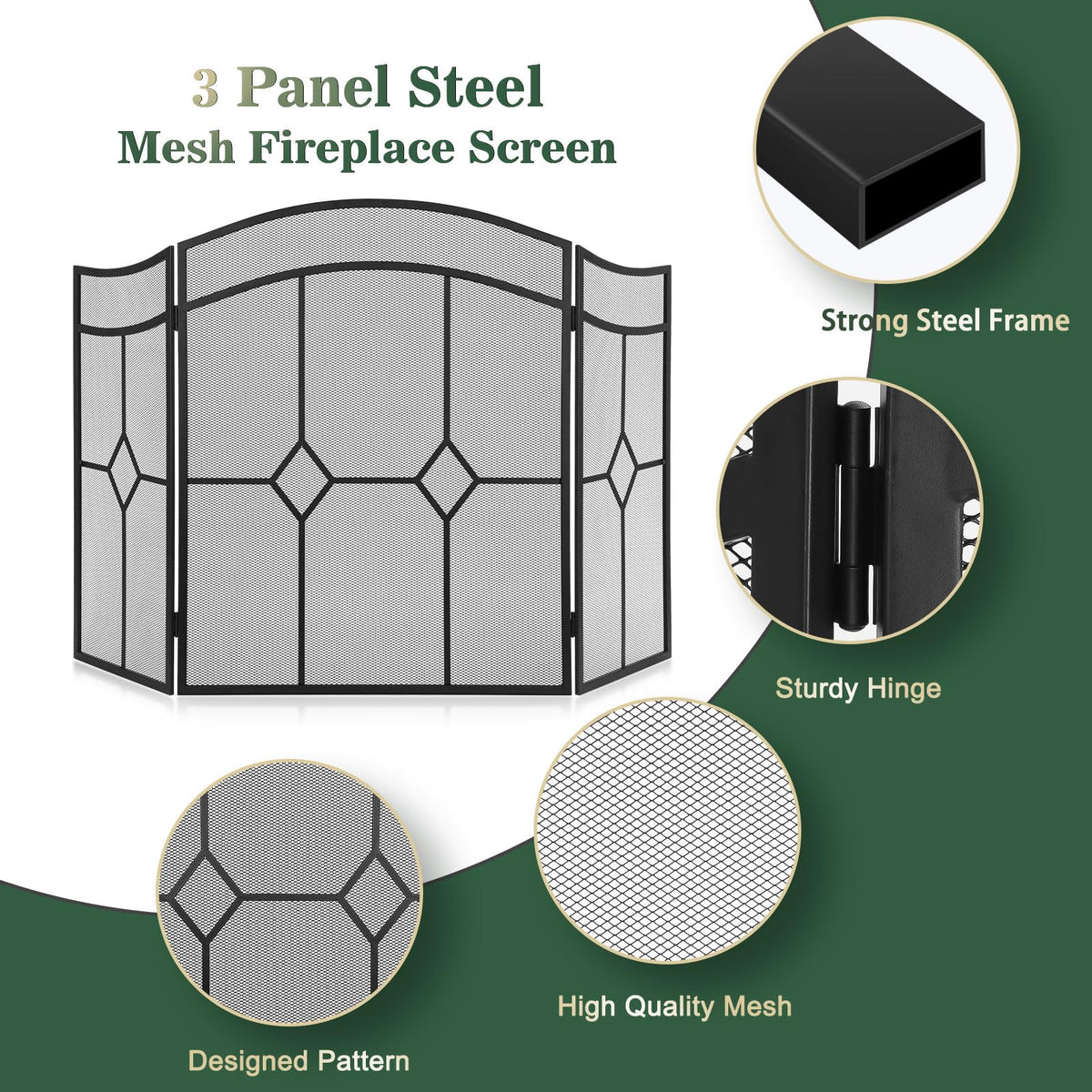 Fireplace Screen 3 Panel 48" x 30" R750308