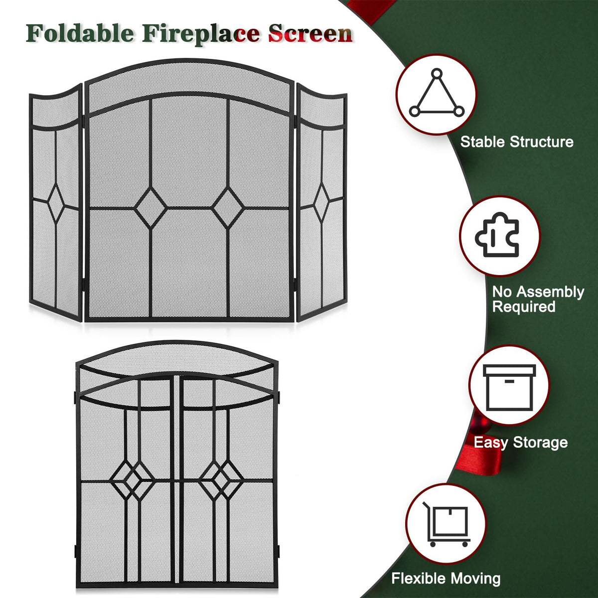 Fireplace Screen 3 Panel 48" x 30" R750308