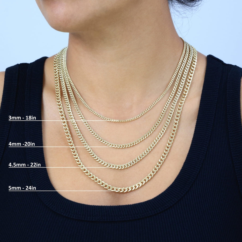 10K Yellow Gold Cuban Link Chain Necklace S85896