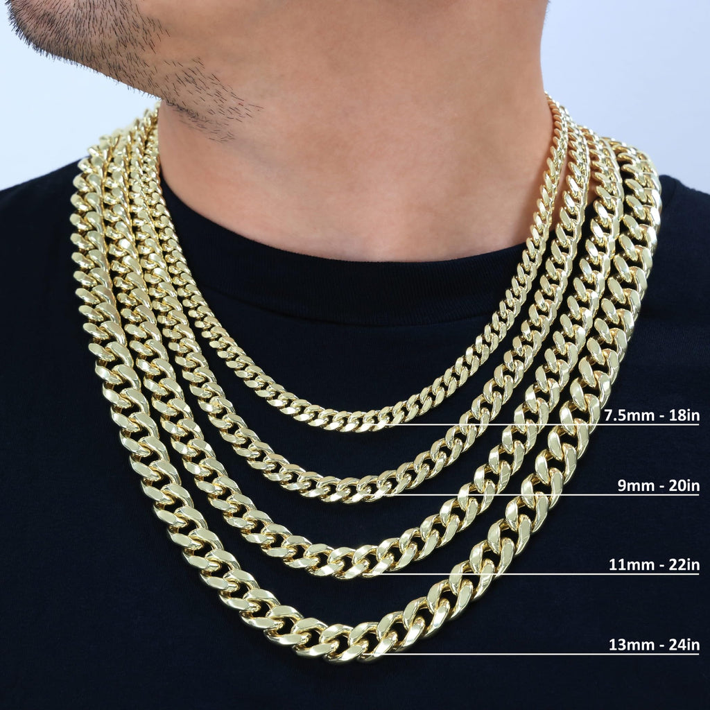 10K Yellow Gold Cuban Link Chain Necklace S85896