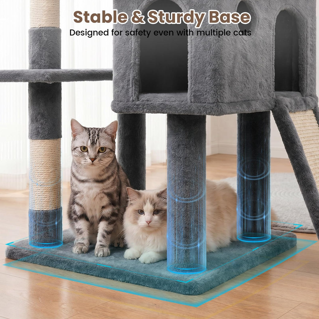 70 Inches Indoor Cat Tree with Ladder H70400