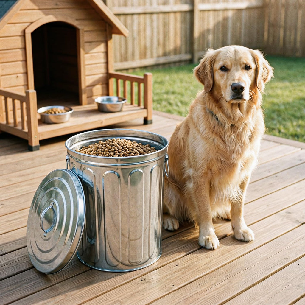 5 Gallon Metal Trash Can with Lid Y21283