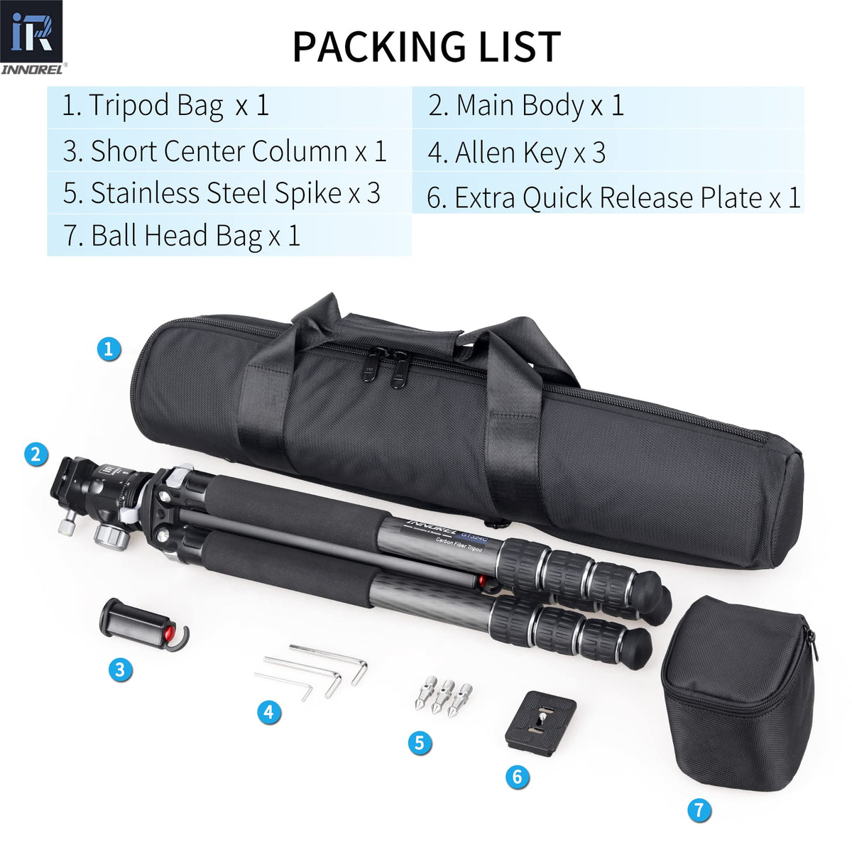 Carbon Fiber Camera Tripod with Ball Head C553