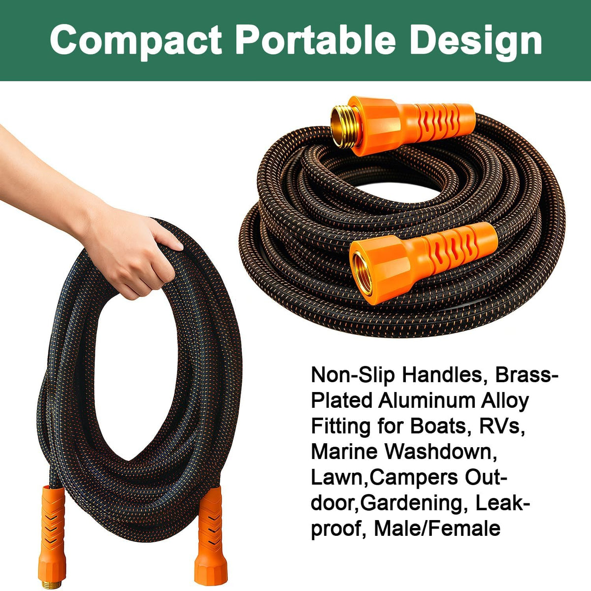 100FT Flexible Garden Hose with 10 Modes Nozzle R245028