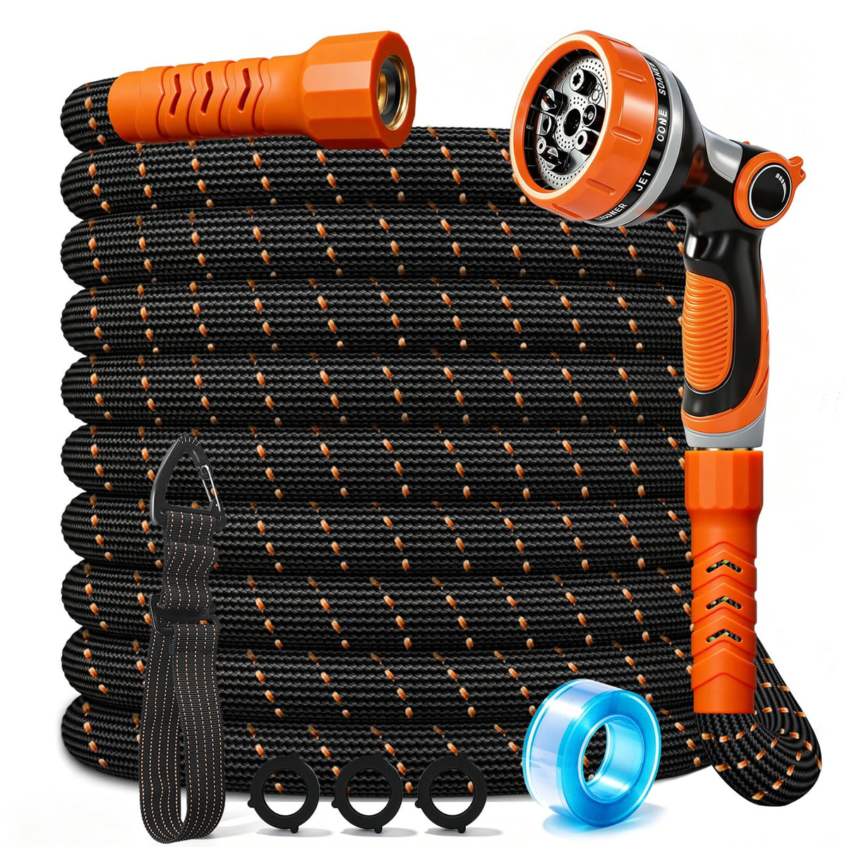 100FT Flexible Garden Hose with 10 Modes Nozzle R245028