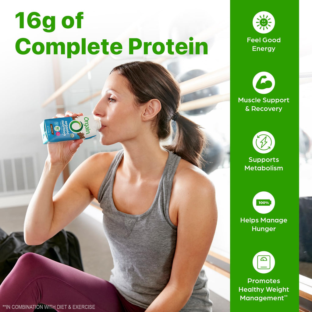 Organic Vegan 16g Protein Shake, Chocolate, 11 oz, 12pk E811521