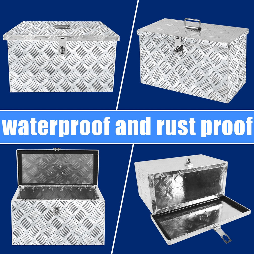 16 Inch Aluminum Waterproof Truck Bed Toolbox with Lock and Keys N503