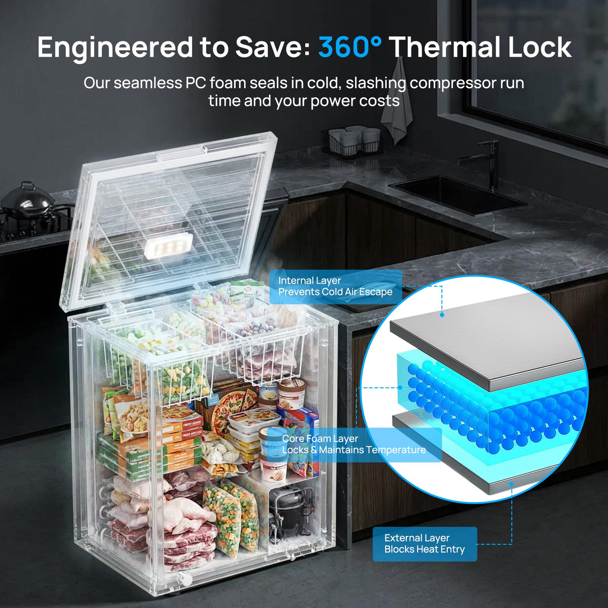 5.1 Cu.Ft Chest Freezer with 2 Removable Baskets E416