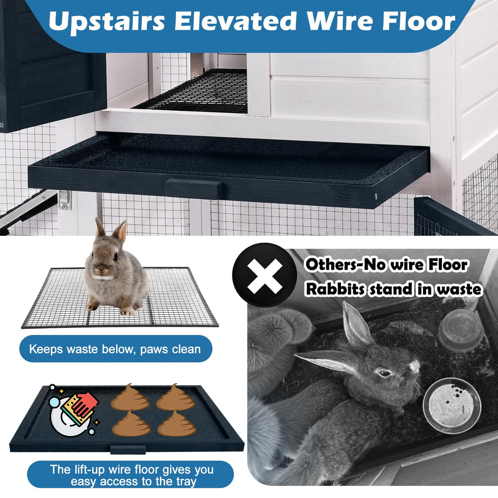 Indoor Outdoor Rabbit Cage with Weatherproof Roof O691273