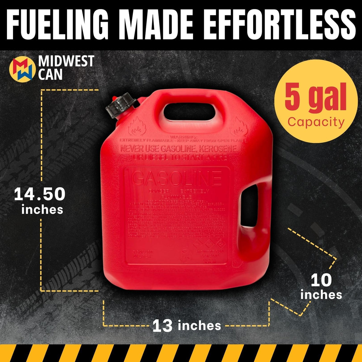 5 Gallon Gas Can Fuel Container with Spout 2 Pack L5954
