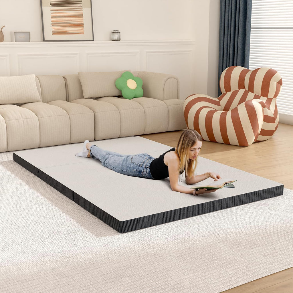Memory Foam Folding Mattress Full 3 Inch Trifold with Washable Cover M208691