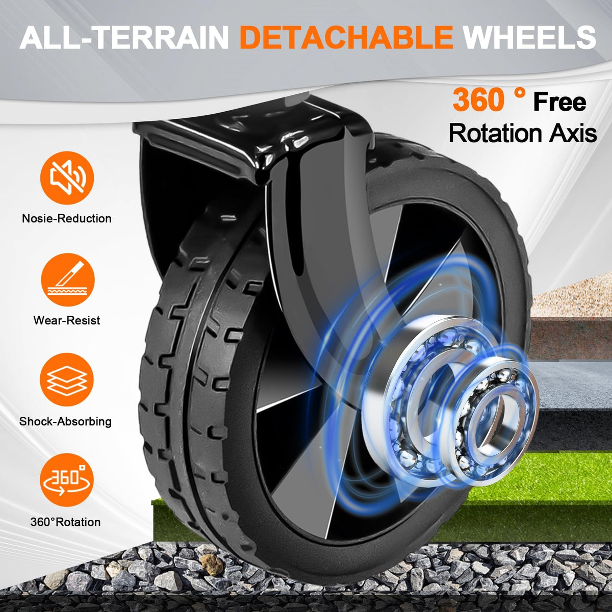 100L Collapsible Wagon Cart with All Terrain Wheels L3581