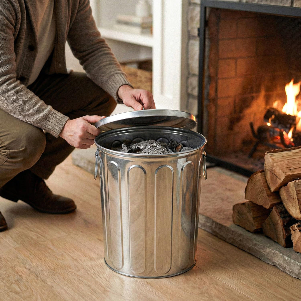 5 Gallon Metal Trash Can with Lid Y21283