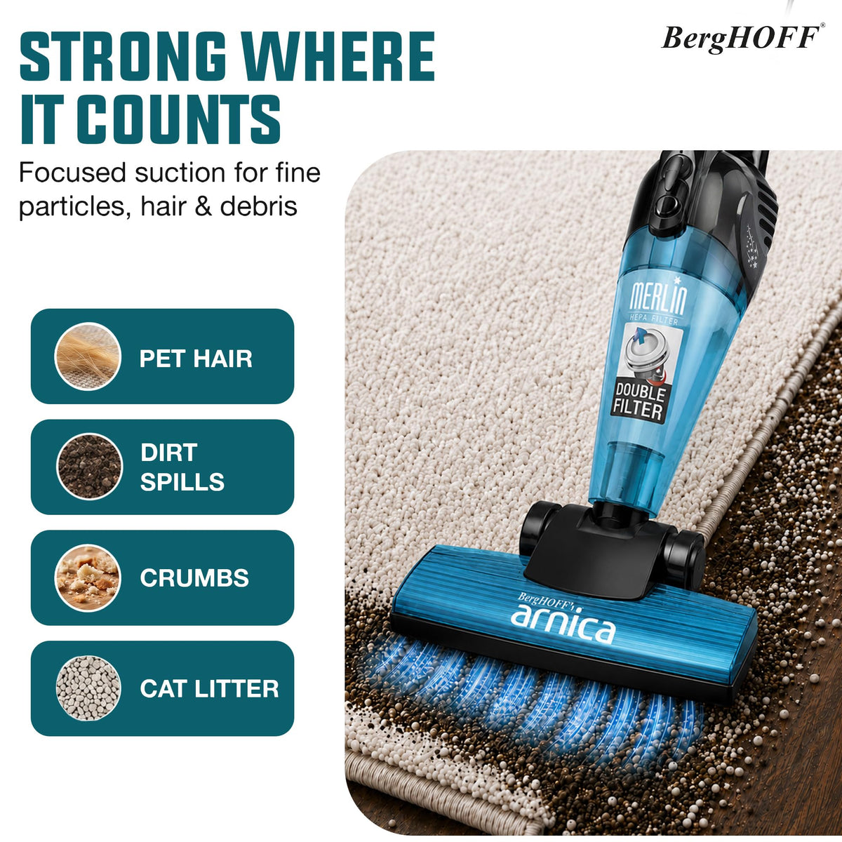 Blue Corded Stick Vacuum D418325