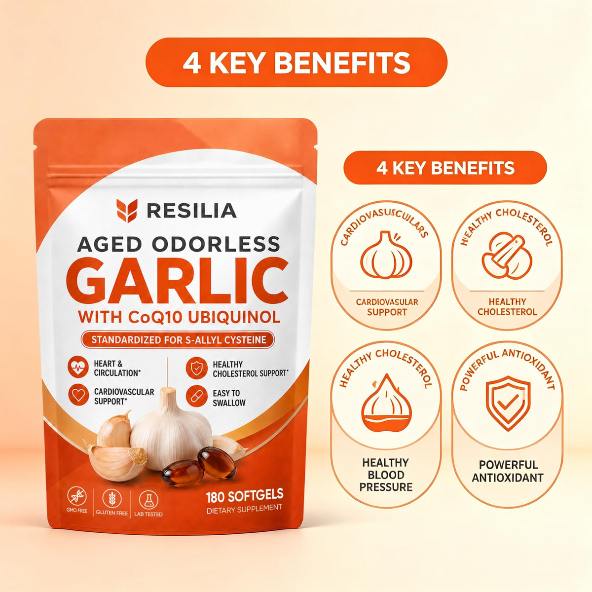 Aged Garlic Supplement 180 Softgels 1200mg A406006