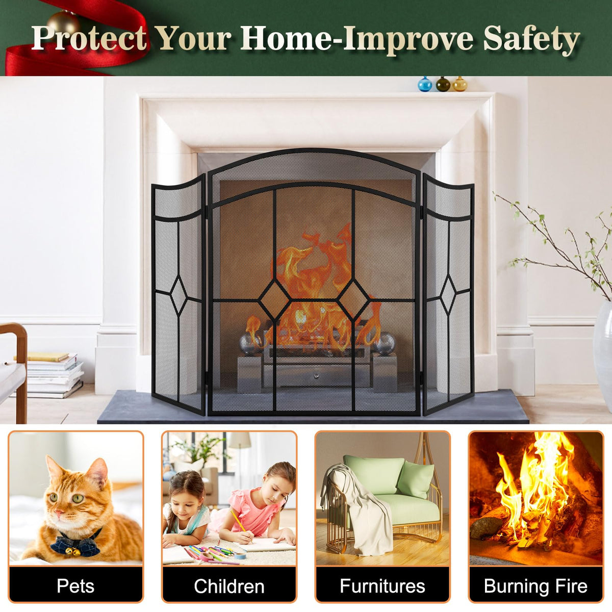 Fireplace Screen 3 Panel 48" x 30" R750308