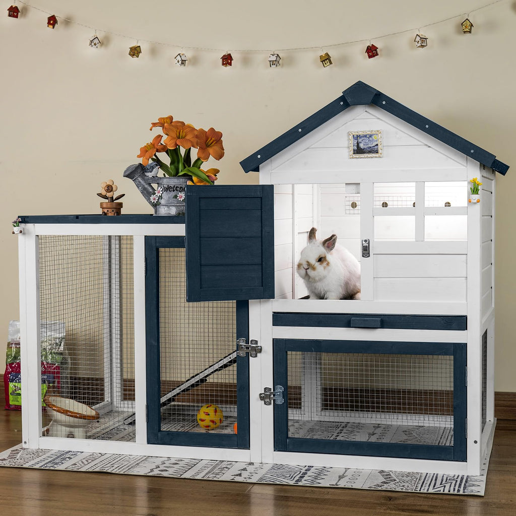 Indoor Outdoor Rabbit Cage with Weatherproof Roof O691273