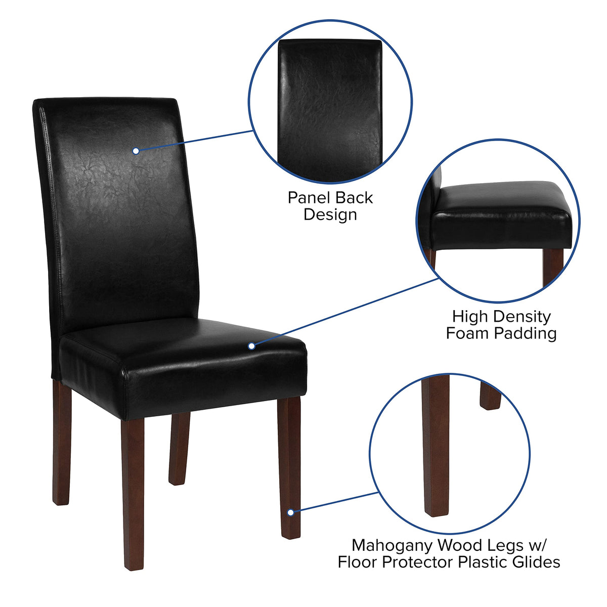 Black Faux Leather Accent Dining Chair A534