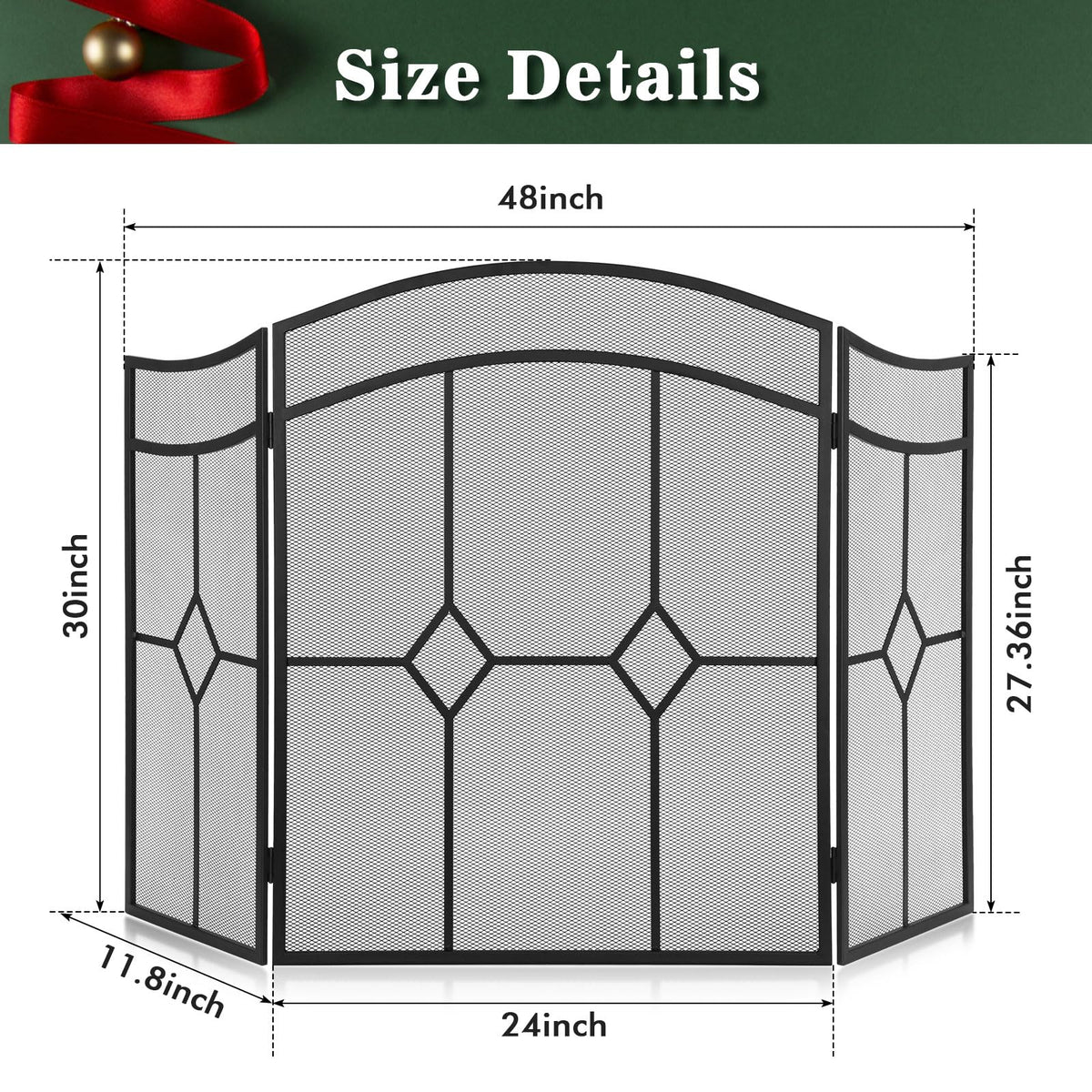 Fireplace Screen 3 Panel 48" x 30" R750308