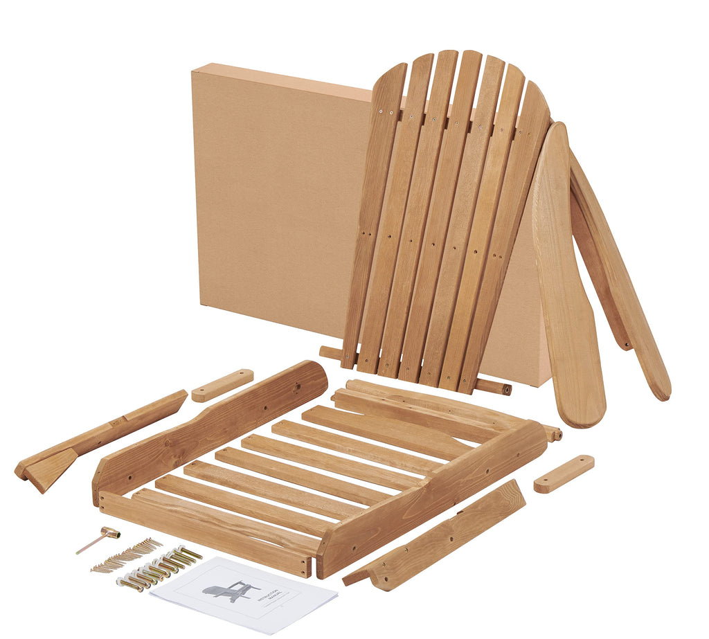 Folding Adirondack Chair Set of 2 Cedar Wood I3672
