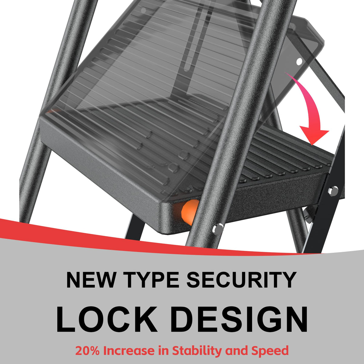 3 Step Ladder 600lbs Folding Step Stool T8866