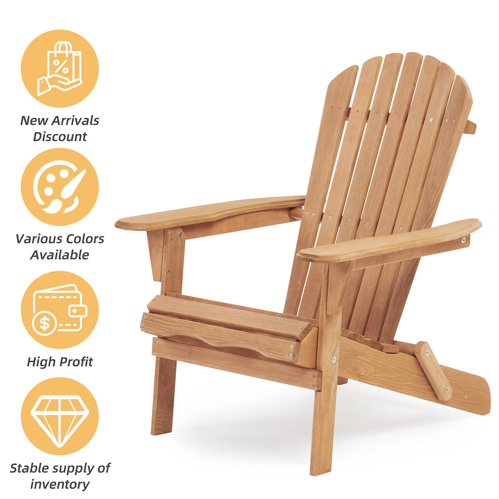 Folding Adirondack Chair Set of 2 Cedar Wood I3672