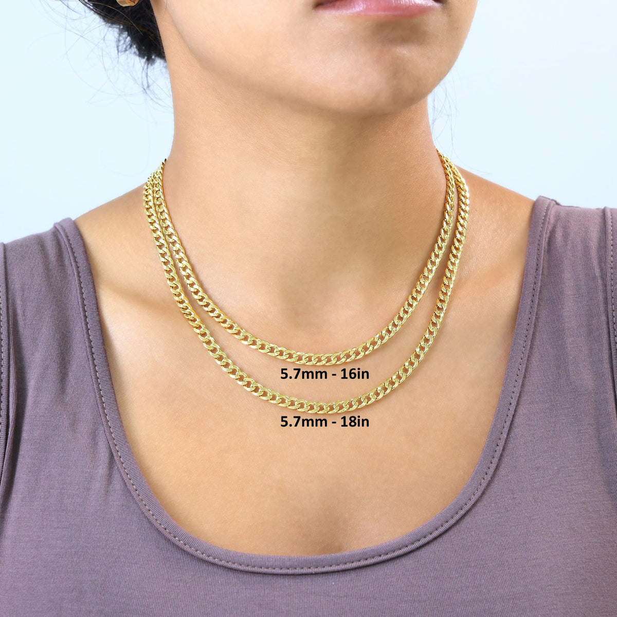 14k Yellow Gold Cuban Chain Necklace C6027
