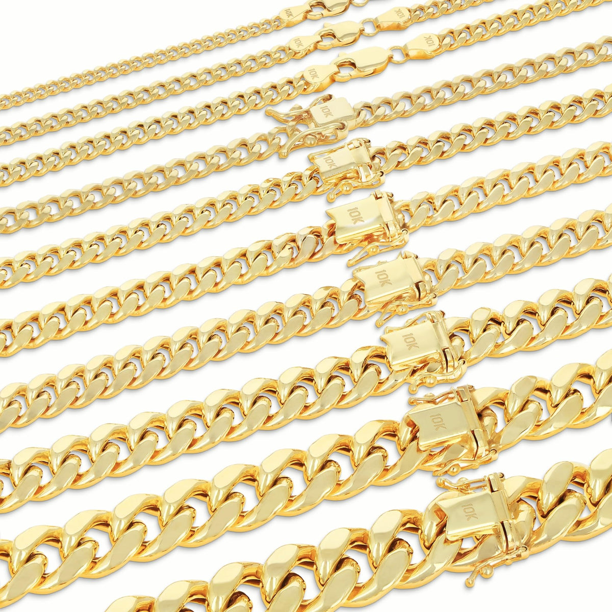10K Yellow Gold Cuban Link Chain Necklace S85896