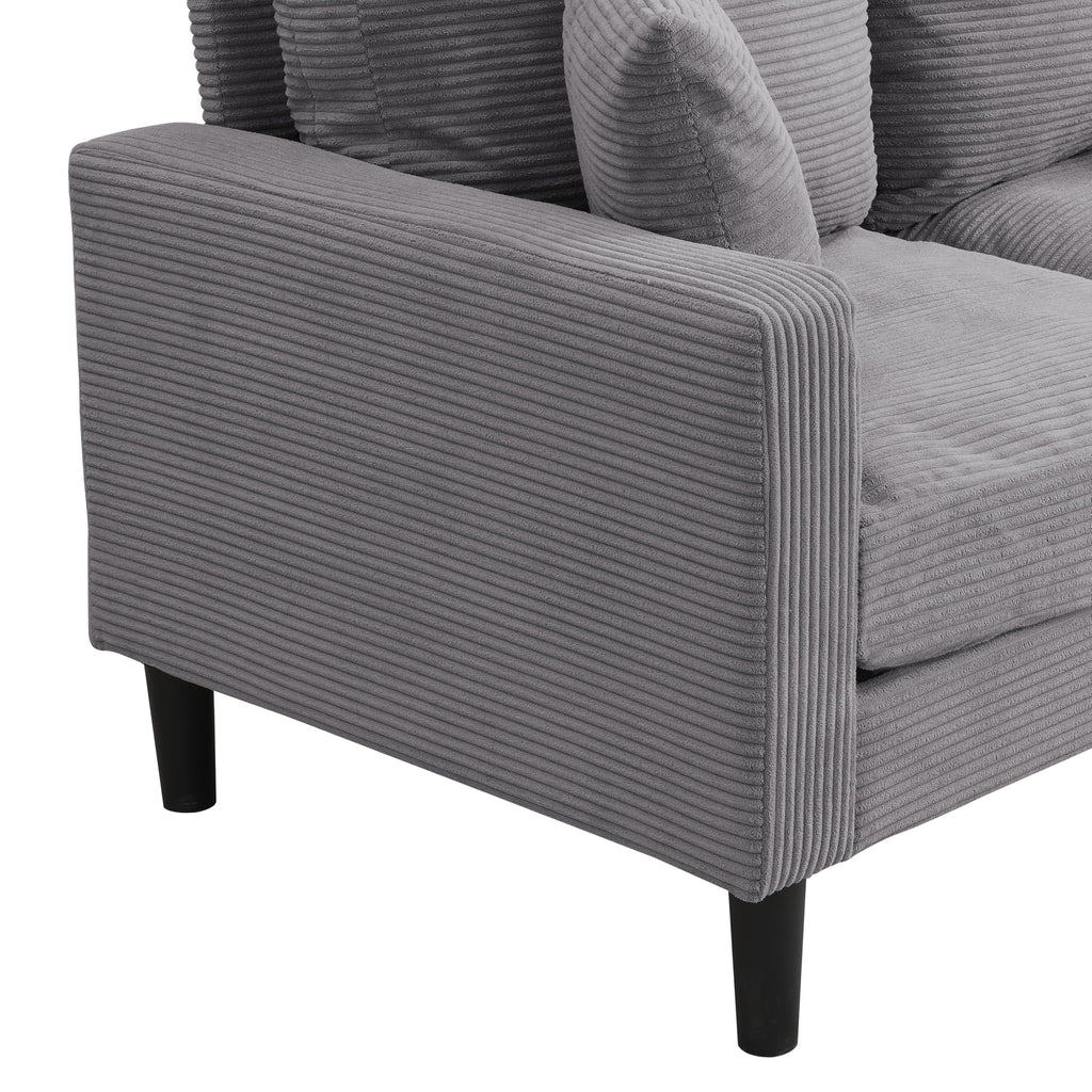 Light Gray Upholstered 2 Seat Loveseat Sofa O21629