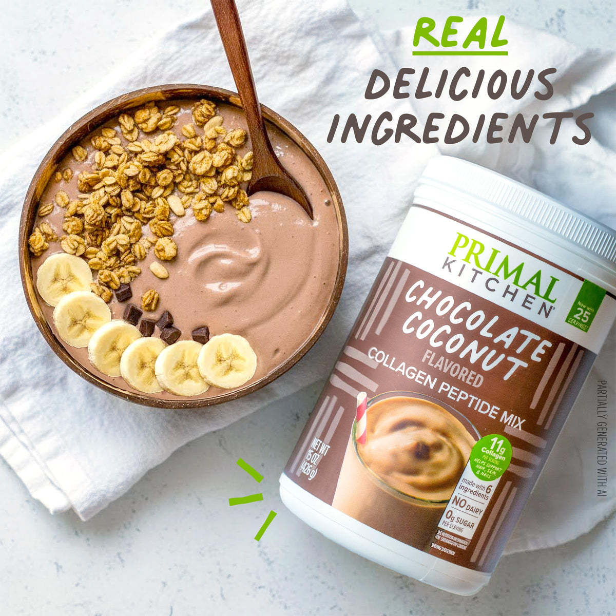 Chocolate Coconut Collagen Peptides Drink Mix 20 Ounces U503180