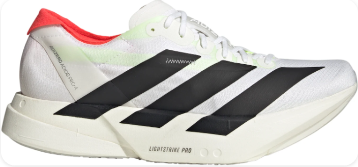 adidas Adizero Adios Pro 4 Running Shoes – Cloud White / Core Black / Silver Metallic (JR1094)