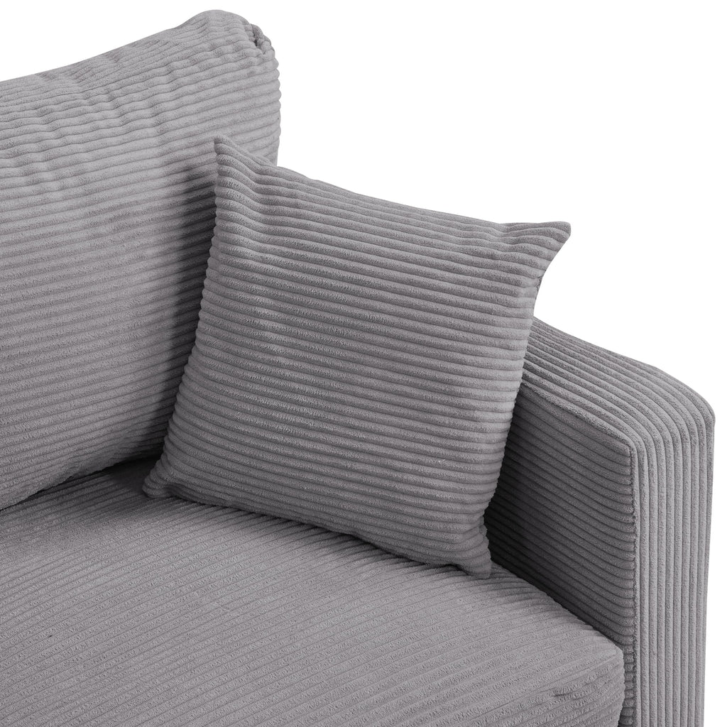 Light Gray Upholstered 2 Seat Loveseat Sofa O21629